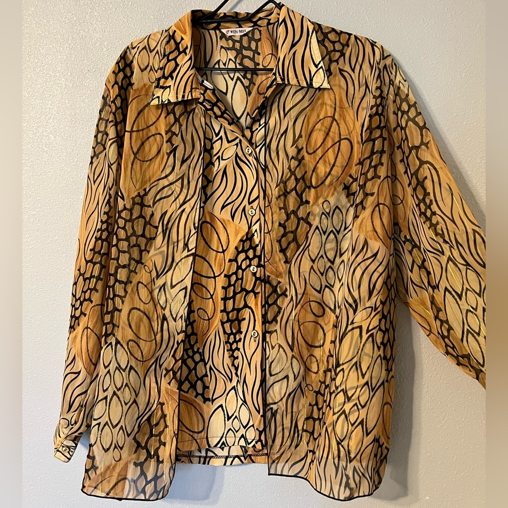 Gold button down blouse